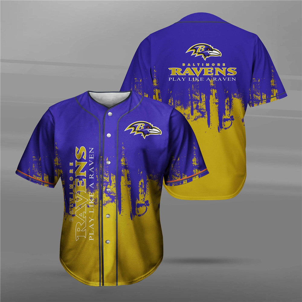 Baltimore Ravens Mascot Custom Name Baseball Jersey