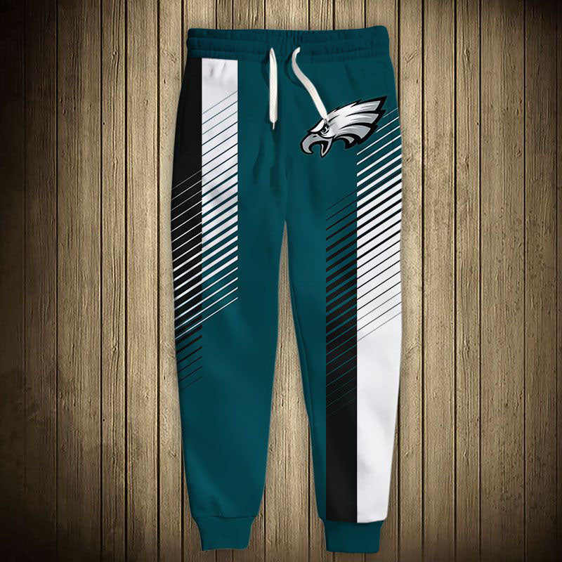 18% OFF Best Green Philadelphia Eagles Men's Sweatpants Stripe