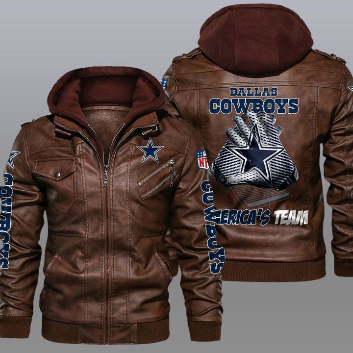 men dallas cowboys leather jacket