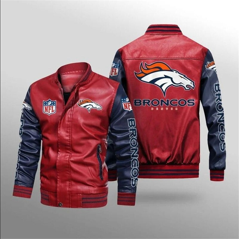 NFL Denver Broncos Leather Jacket Hat Men And Women For Fans Gift -  Freedomdesign