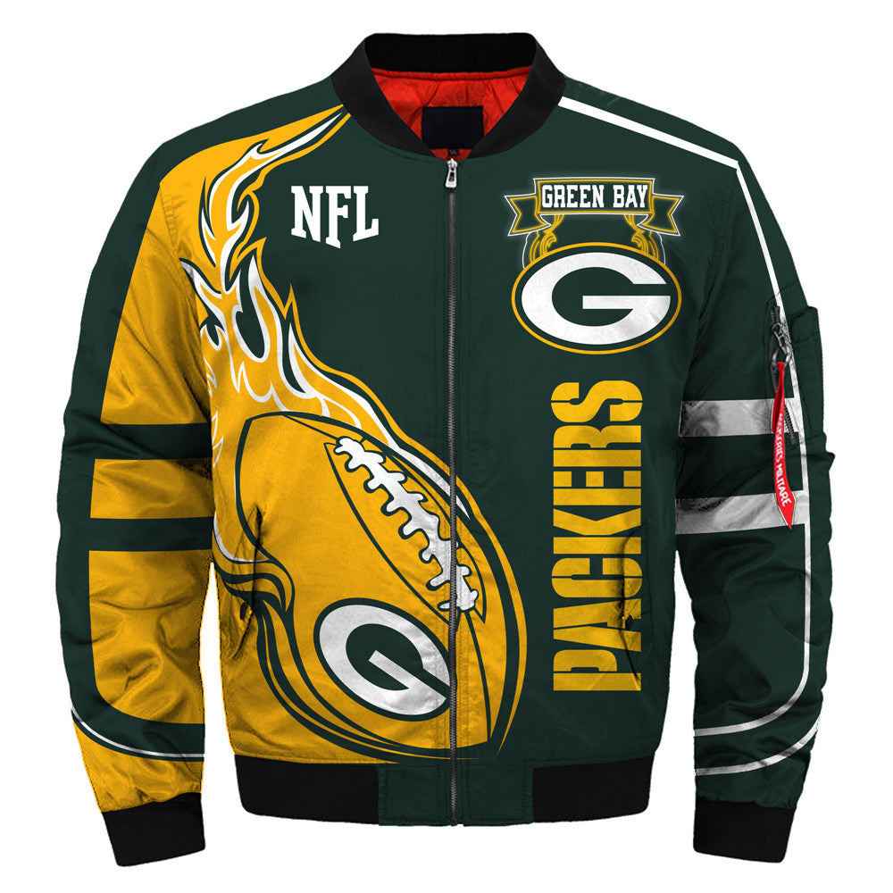 Green Bay Packers Jacket Football Yellow Green Blazer Mens 