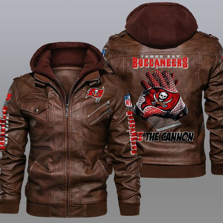 NFL Football Tampa Bay Buccaneers Logo 8 Black Brown Leather Jacket For  Fans - Freedomdesign