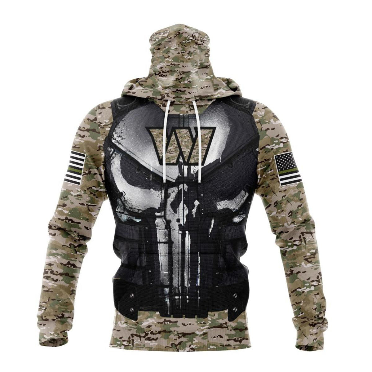 Washington Commanders Custom Name & Number Skull Hoodies Full Over Print -  Banantees