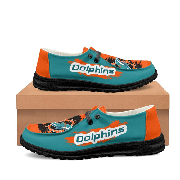 Miami Dolphins Inspired Loafers: The Perfect Blend of Style and Team Spirit | Miami Dolphins Hey dudes shoes