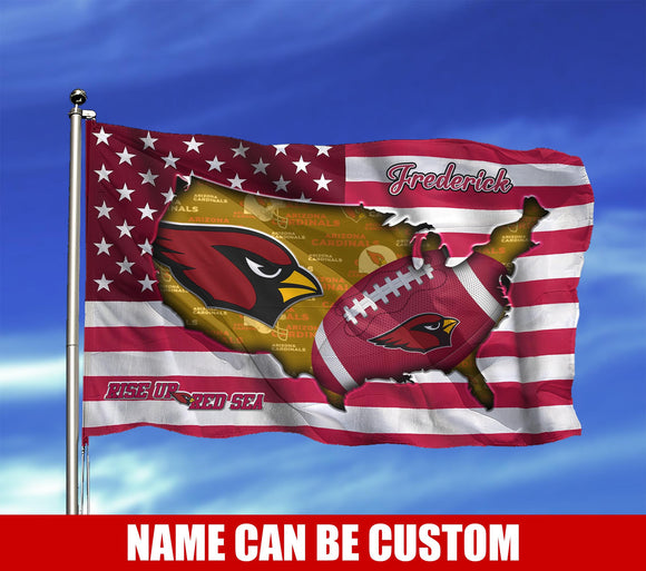 Arizona Cardinals Flag American Stars & Stripes Custom Name