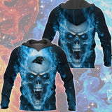 Carolina Panthers Skull Hoodies Smoke