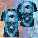 15% OFF Hot Selling Carolina Panthers T Shirt Mens Skull