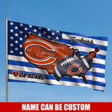 Chicago Bears Flag American Stars & Stripes Custom Name