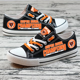 Custom Chicago Bears Shoes Super Bowl Champions \ Black canvas shoes