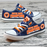 Custom Chicago Bears Shoes Super Bowl Champions \ Blue canvas shoes