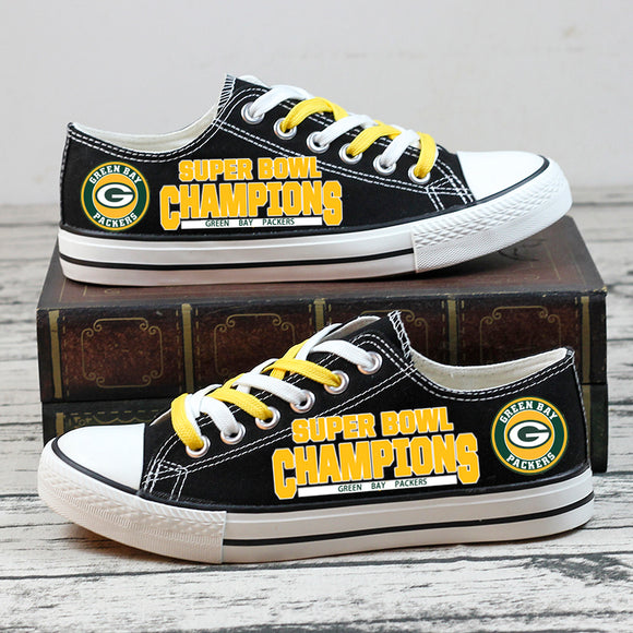 Lowest Price Custom Green Bay Packers Shoes Super Bowl Champions