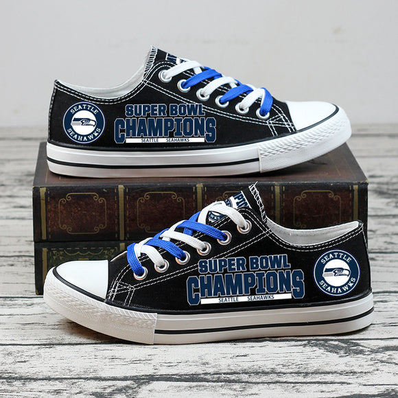Lowest Price Custom Seattle Seahawks Shoes Super Bowl Champions