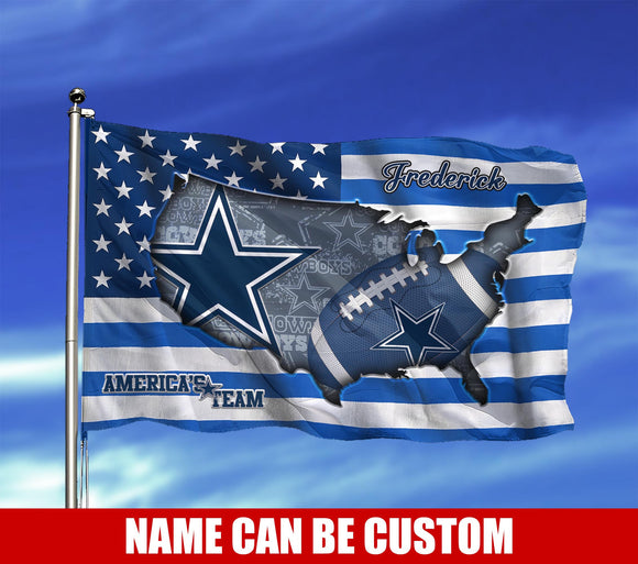 Dallas Cowboys Flag American Stars & Stripes Custom Name