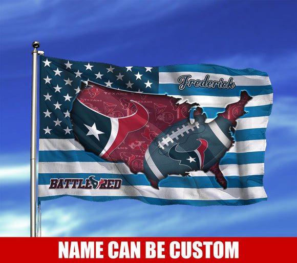 Houston Texans Flag American Stars & Stripes Custom Name