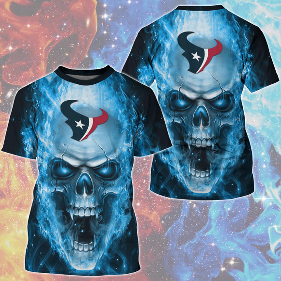 15% OFF Hot Selling Houston Texans T Shirt Mens Skull