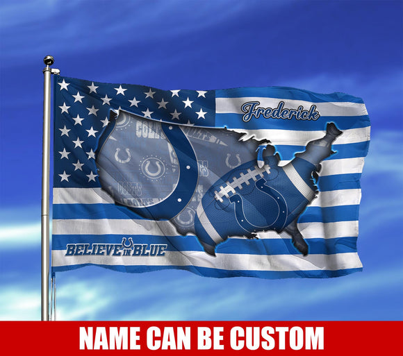 Indianapolis Colts Flag American Stars & Stripes Custom Name