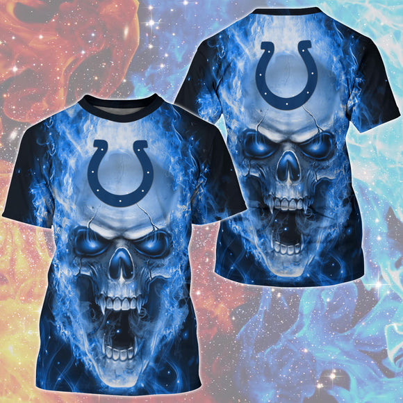 15% OFF Hot Selling Indianapolis Colts T Shirt Mens Skull
