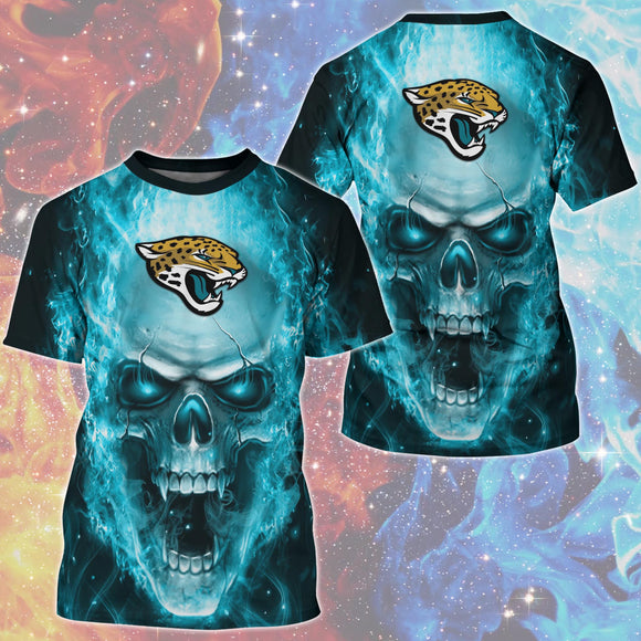 15% OFF Hot Selling Jacksonville Jaguars T Shirt Mens Skull