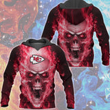 20% OFF Kansas City Chiefs Skull Hoodies Smoke For Men