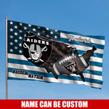 Las Vegas Raiders Flag American Stars & Stripes Custom Name