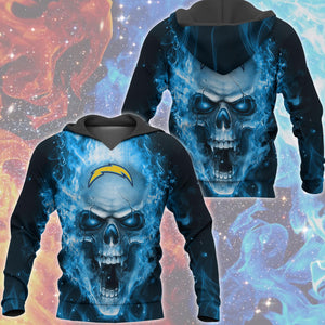 20% OFF Los Angeles Chargers Skull Hoodies Smoke For Men