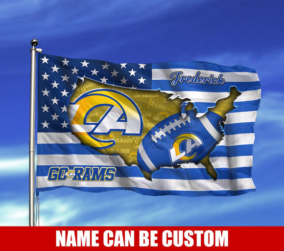 Los Angeles Rams Flag American Stars & Stripes Custom Name
