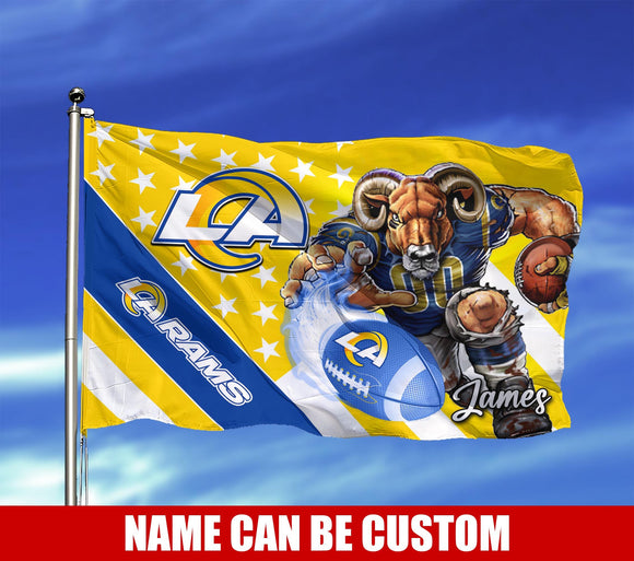 The Best Cheap Los Angeles Rams Flag Mascot Custom Name