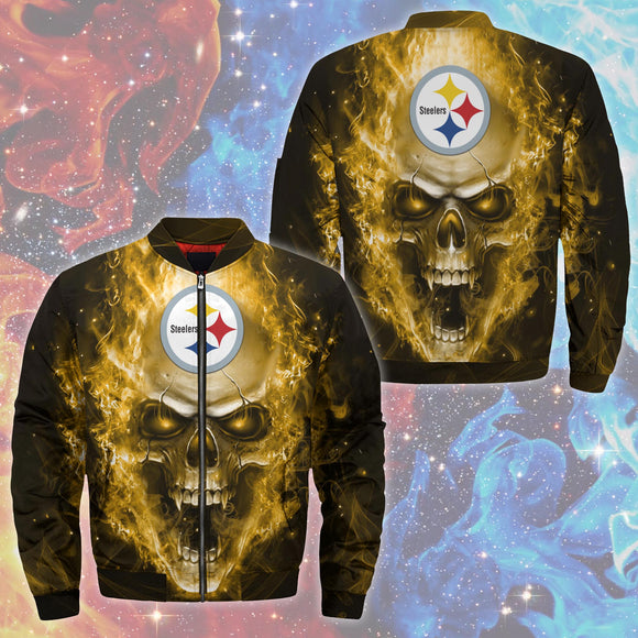 17% OFF Men's Pittsburgh Steelers Skull Jacket - Hurry! Offer End Soon