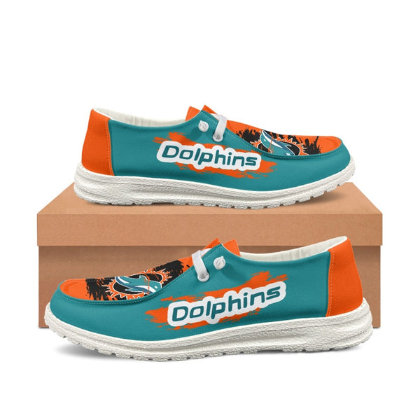 Best Miami Dolphins Shoes Mens Women's - Loafers Style