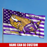 Minnesota Vikings Flag American Stars & Stripes Custom Name