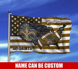 New Orleans Saints Flag American Stars & Stripes Custom Name