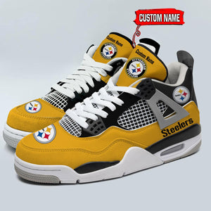 25% OFF Personalized Pittsburgh Steelers Jordan Sneakers AJ04 - Now