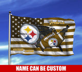 Pittsburgh Steelers Flag American Stars & Stripes Custom Name