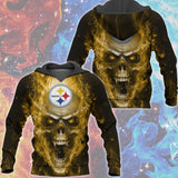 20% OFF Pittsburgh Steelers Skull Hoodies Smoke For Men