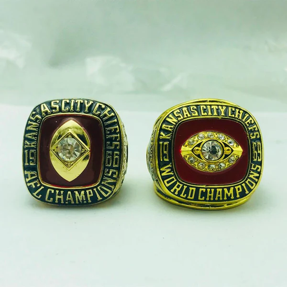 1966 1969 Kansas City Chiefs Championship Ring Set 2pcs