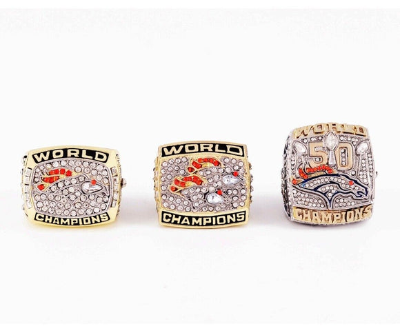 Set 1997 1998 2015 Denver Broncos Super Bowl Rings Replica