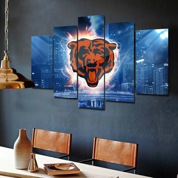 Up To 30% OFF Chicago Bears Wall Decor Night City Canvas Print