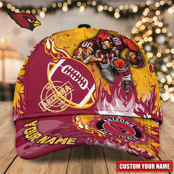 Hot Selling Arizona Cardinals Adjustable Hat Mascot & Flame - Custom Name