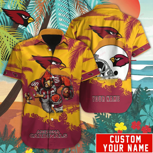 15% OFF Mascot Arizona Cardinals Hawaiian Shirt Custom Name For Men