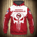 20% OFF Men’s Black Arizona Cardinals Hoodies Punisher Skull On Sale