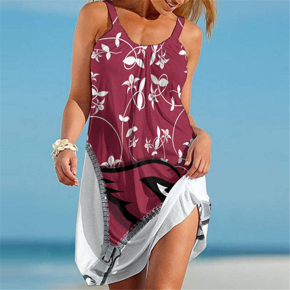 Arizona Cardinals Sleeveless Floral Dress , Beach dress