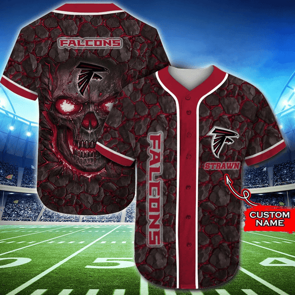 20% OFF Atlanta Falcons Baseball Jersey Skull Rock Custom Name