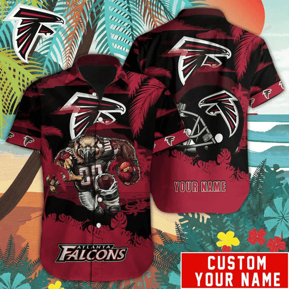 14% OFF Mascot Atlanta Falcons Hawaiian Shirt Custom Name For Men