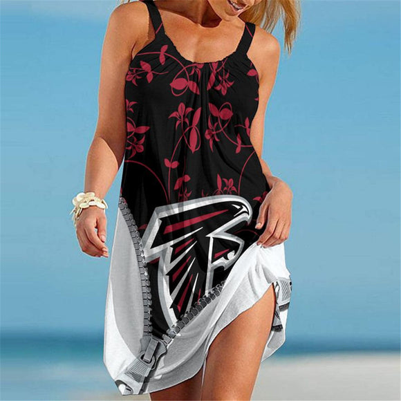15% SALE OFF Atlanta Falcons Sleeveless Floral Dress For Summer