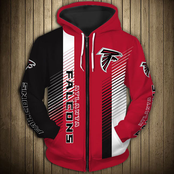 11% OFF Atlanta Falcons Zipper Hoodie Stripe - Limited Time Offer