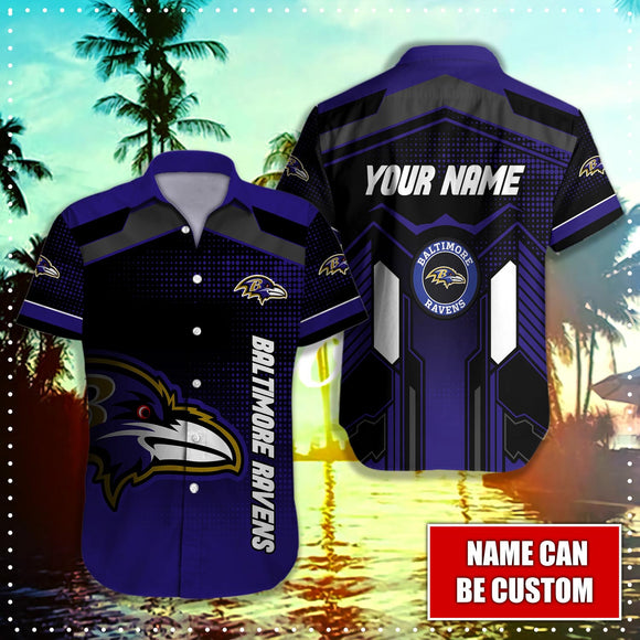 15% OFF Baltimore Ravens Button Up Shirt Big Logo Custom Name