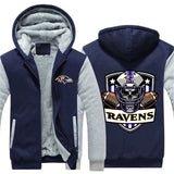 17% OFF Vintage Baltimore Ravens Fleece Jacket Skull For Sale
