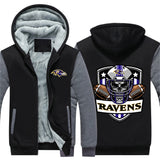 17% OFF Vintage Baltimore Ravens Fleece Jacket Skull For Sale