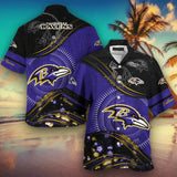 15% OFF Baltimore Ravens Hawaiian Shirt Short Sleeve For Men