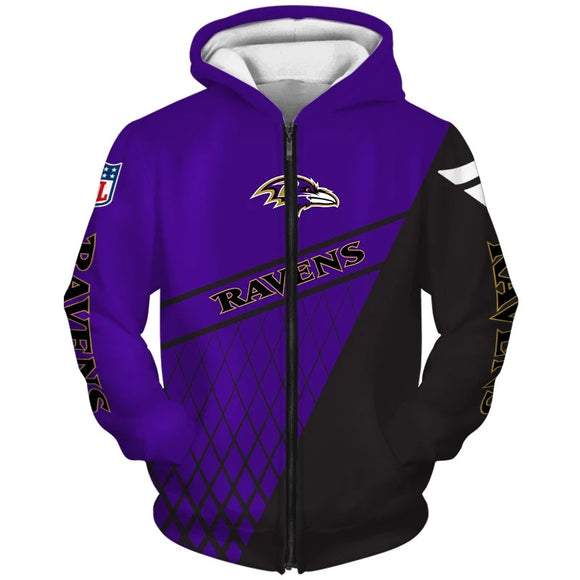 20% SALE OFF Best Baltimore Ravens Hoodies 3D Grid Pattern